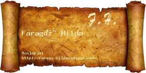 Faragó Hilda névjegykártya